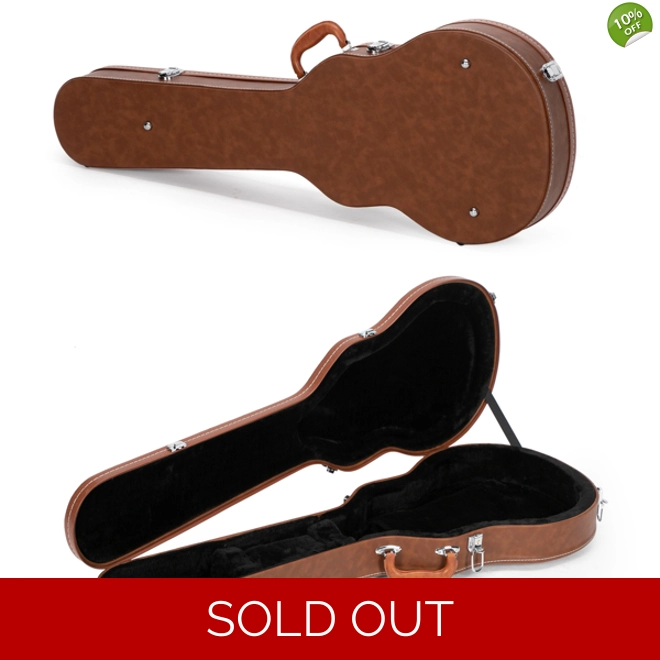 product Image for Hard-Shell Electric Guitar Case for GLP Style Electric Guitar Bulge Surface Brown